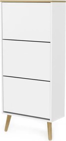 Biała szafka na buty z nogami z drewna dębowego Tenzo Dot