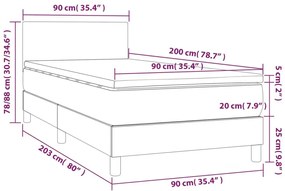Niebieskie łóżko kontynentalne z materacem 90x200 - Lisila 3X