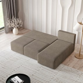 Masseno Narożnik TRAMA z funkcją spania i pojemnikiem na pościel Narozniki L, Rozkładana sofa - Brązowy, NEVE 16