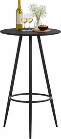 Wysoki Okrągły Stolik Barowy, Kawowy Kolor Czarny B0-G97