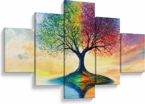 Obraz – Malowane drzewo czterech pór roku (125x70 cm)