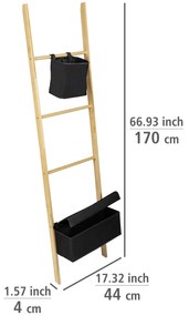 Wieszak na ręczniki, drabina z 2 przegródkami, bambus, Ecori, WENKO