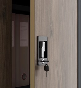 Socjalna szafa ubraniowa Eco Design Dawid, 90x45x185 cm, antracyt/orzech