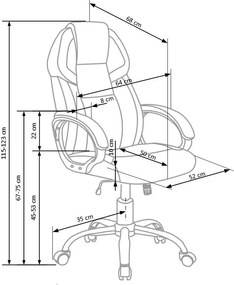 Fotel biurowy tapicerowany ekoskórą Barton