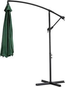 Parasol Ogrodowy Składany AKRON 300 cm Zielony Regulowany Na Taras