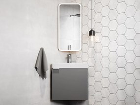Szafka narożna wisząca pod umywalkę szary mat - 56 cm - MANODO