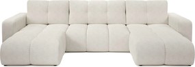 Masseno Narożnik DUCA z funkcją spania i pojemnikiem na pościel Narozniki U, Rozkładana sofa - Beżowy, PERFECT HARMONY 02