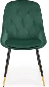 Krzesło Emerald – eleganckie, tapicerowane z nowoczesnym designem, na metalowych nogach