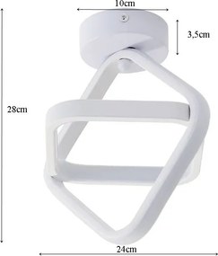 Plafon lampa LED sufitowa geometryczna metalowa AT69-2SL-Biała