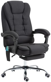 Fotel biurowy Vinsetto z funkcją masażu i ogrzewania, Ergonomiczny, regulowana wysokość, Czarny