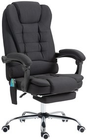 Vinsetto fotel biurowy do masażu krzesło obrotowe 6-punktowy masaż i ogrzewanie ergonomiczny odchylany do 135° z pilotem do 120 kg czarny | Aosom PL