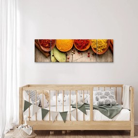 Obraz - Przyprawy na drewnie (170x50 cm)