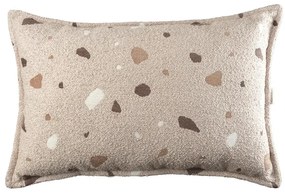 Jasnobrązowa poduszka na sofę dziecięcą z materiału bouclé/z tkaniny szenilowej Terrazzo Bolster – Wigiwama