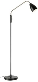 Czarna lampa stojąca LED ze ściemniaczem z metalowym kloszem (wysokość 140 cm) Patro – Markslöjd