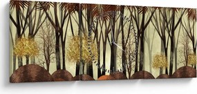 Obraz - Las dekoracyjny (z zegarem) (90x30 cm)
