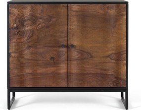 Konsola z drewnianego palisandru i manguieru z metalem