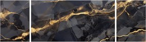 Obraz - Czarny - złoty dekor (170x50 cm)