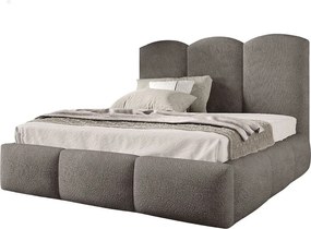 FURNISTAR Łóżko tapicerowane BAILEY z pojemnikiem na pościel| Bubble Bed 180x200|Łóżko dwuosobowe |Stelaż|Wygląd łóżka kontynentalnego|bez materaca-Szary