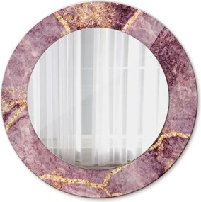 Lustro dekoracyjne okrągłe Marmur z dodatkiem złota