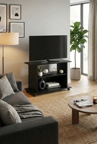 Czarna Szafka Rtv Na Kółkach F7-T53