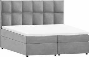 Jasnoszare łóżko boxspring ze schowkiem 180x200 cm Flip – Ropez