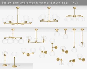 Złota lampa wisząca z białą kulą KLM-S1