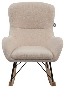 Beżowy dziecięcy fotel bujany z materiału bouclé Rocky – Vipack