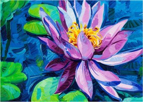 Obraz lilii wodnej na wodzie (70x50 cm)