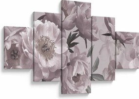 Obraz - Vintage kwiaty piwonii (125x70 cm)