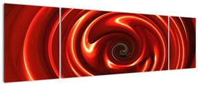 Abstrakcyjny obraz - czerwona spirala (170x50 cm)