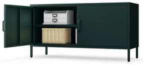 Szafka RTV metalowa na nóżkach butelkowa zieleń Modern ROSA, 1150 x 595 x 400 mm