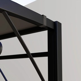 Outsunny Pawilon z rozkładaną częścią dachu, odporny na warunki atmosferyczne, 3 x 2,5 m, ciemnoszary | Aosom PL