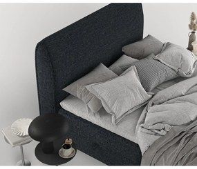 Czarne łóżko boxspring ze schowkiem 160x200 cm Melba – Maison de Rêve