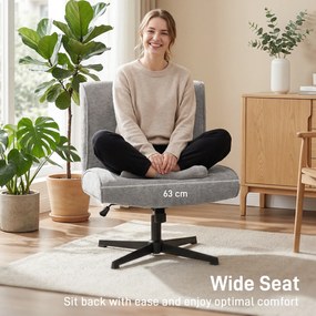 HOMCOM Obrotowy Fotel Akcentowy, Tapicerowany Fotel Lounge z Regulacją Wysokości do Salonu, Biura, Szary | Aosom PL