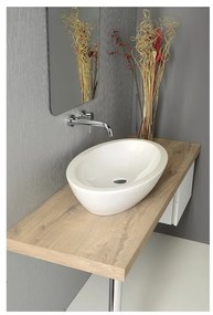 Biała umywalka ceramiczna Sapho Sistema, 75x42 cm