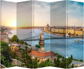 Parawan - Miasto Budapeszt z rzeką (210x170 cm)