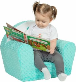 New Baby Fotelik dziecięcy z Minky Liška miętowy, 42 x 53 cm