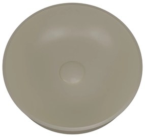 Umywalka z konglomeratu nablatowa okrągła beżowa 40 cm KALMI beige mat