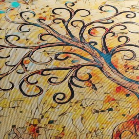 Obraz - Mozaika drzewo życia (z zegarem) (90x30 cm)