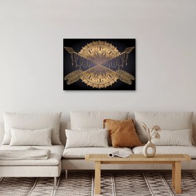 Obraz - Złota mandala ze strzałkami (70x50 cm)