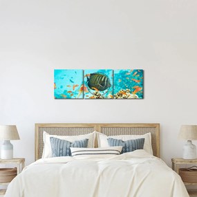 Obraz podwodnego świata (z zegarem) (90x30 cm)