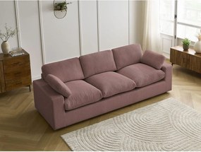 Różowa sztruksowa sofa 250 cm Belair – Bobochic Paris