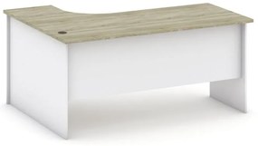 Biurko ergonomiczne MIRELLI, prawe, biały/dąb sonoma
