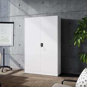 Szafa biurowa metalowa na akta biała JAN II, 1150 x 1850 x 400 mm