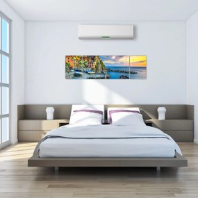 Obraz - Wioska śródziemnomorska (170x50 cm)
