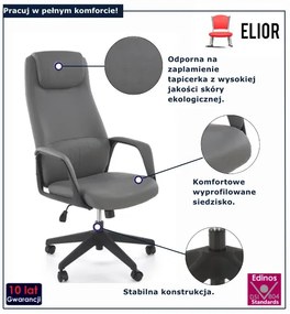 Fotel popielaty obrotowy D1-T38