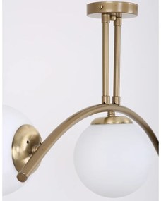 Lampa sufitowa w biało-złotym kolorze ze szklanym kloszem ø 15 cm Yay – Squid Lighting