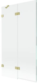 Mexen Lunar parawan nawannowy 2-skrzydłowy lewy 100 x 150 cm, transparent, złoty szczotkowany - 897-100-100-55-00-L