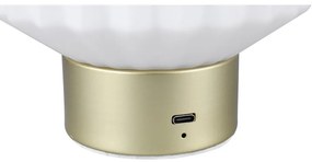 Lampa stołowa LED w biało-złotym kolorze ze ściemniaczem i szklanym kloszem (wys. 19,5 cm) Lord – Trio