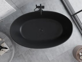 Mexen Parma wanna wolnostojąca z konglomeratu 160 x 95 cm, czarna mat - 57231609570